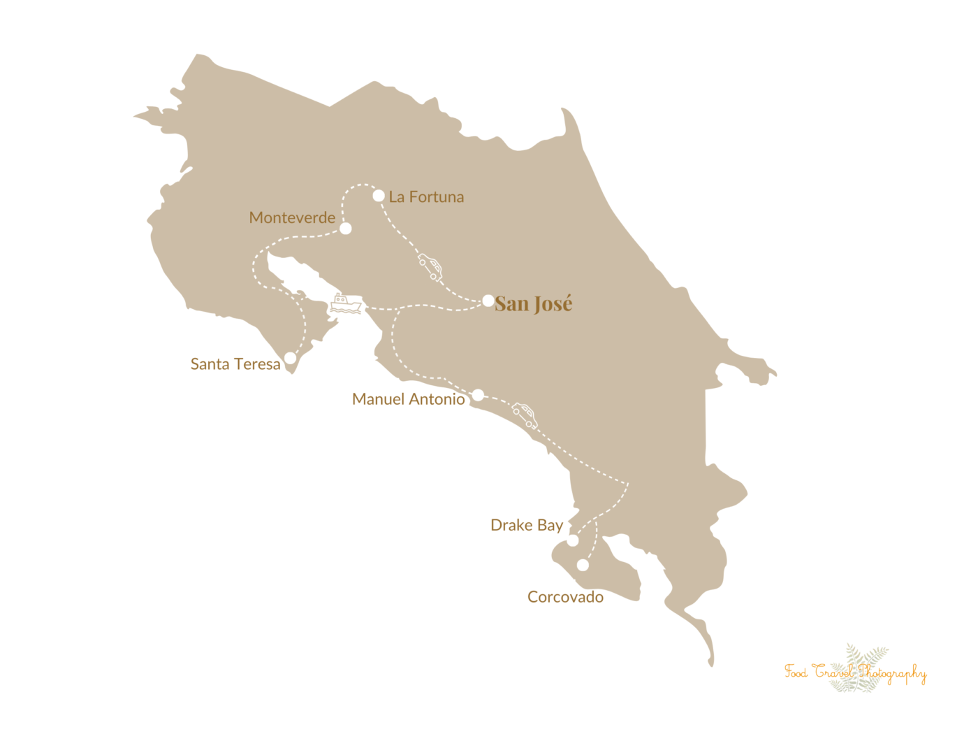 kaart Costa Rica